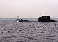 Das U-Boot U 22 (Klasse 206A) in See.
