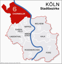 Abgrenzung des Stadtbezirks Chorweiler in Köln