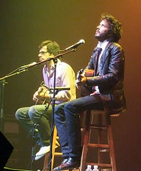 Jemaine Clement (links) and Bret McKenzie (rechts) bei einem Auftritt im Gramercy Theatre in New York on 14. Juni 2007