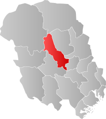 Lage der Kommune in der Provinz Telemark