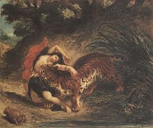 Delacroix - Inderin, von einem Tiger zerrissen.jpg