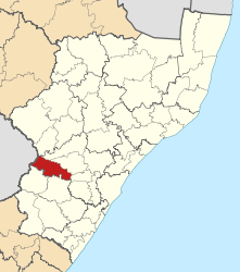 Map of KwaZulu-Natal with Impendle highlighted (2011).svg