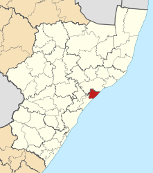 Map of KwaZulu-Natal with Mandeni highlighted (2011).svg