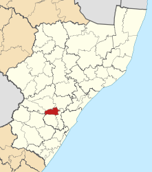 Map of KwaZulu-Natal with Msunduzi highlighted (2011).svg