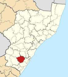 Map of KwaZulu-Natal with Ubuhlebezwe highlighted (2011).svg