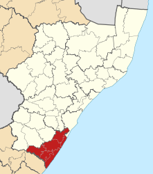 Map of KwaZulu-Natal with Ugu highlighted (2011).svg
