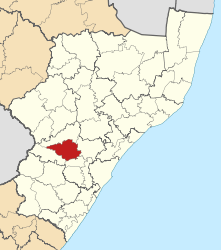 Map of KwaZulu-Natal with uMngeni highlighted (2011).svg