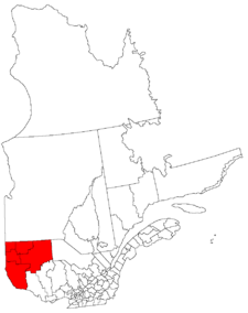 Lage der Region Abitibi-Témiscamingue in Québec