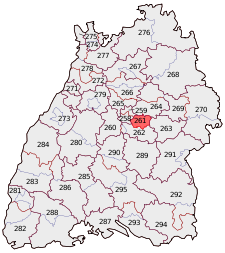 Lage des Bundestagswahlkreises Esslingen in Baden-Württemberg