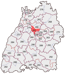 Lage des Bundestagswahlkreises Ludwigsburg in Baden-Württemberg