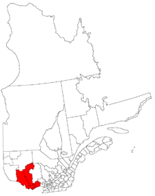 Lage der Region Outaouais in Québec