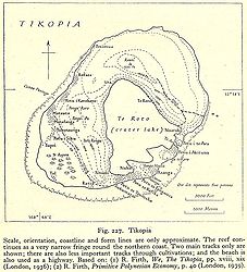 Historische Karte Tikopias (1943-1945)
