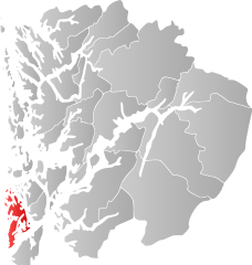 Lage der Kommune in der Provinz Hordaland