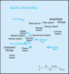 Karte der Xisha-Inseln (Paracel-Inseln)