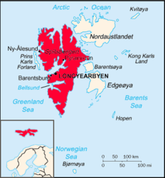 Lage von Spitzbergen (Spitsbergen)