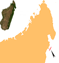 Lage der Insel vor der Ostküste Madagaskars