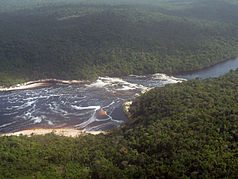 Schwarzwasserfluss im Nationalpark Canaima