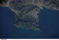 Satellitenaufnahme vom Naturpark Portofino