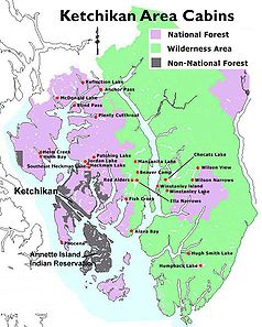 Die grüne Fläche und der eingebettete rosa Teil umfassen das National Monument