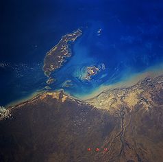 Mornington Island aus dem Weltraum betrachtet