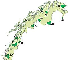Die Nationalparks in Nord-Norwegen (Der Saltfjellet-Svartisen hat Nummer 18)