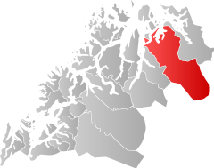 Lage der Kommune in der Provinz Troms