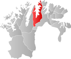 Lage der Kommune in der Provinz Finnmark