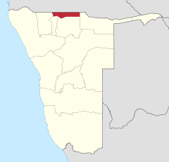 Karte Ohangwena in Namibia