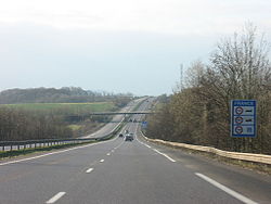 Die A31 kurz nach der Grenze von Luxemburg kommend