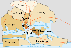 Die 10 Gemeinden im Bezirk Abidjan