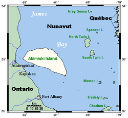 Karte von Akimiski Island