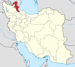 Lage der Provinz Ardabil im Iran