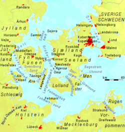 Belte und Sunde in Dänemark und der südwestlichen Ostsee