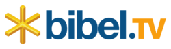 Logo: Wort-Bildmarke „bibel.TV“ mit vorangestelltem räumlich stilisierten Sternenkreuz