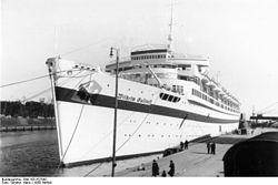 Die Wilhelm Gustloff als Lazarettschiff 1939 in Danzig