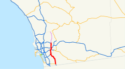 Karte der California State Route 125