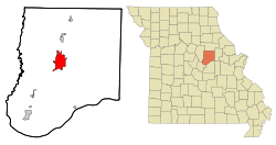 Callaway County Missouri Incorporated and Unincorporated areas Fulton Highlighted.svg