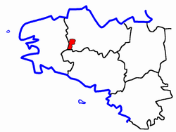 Lage des Kantons Maël-Carhaix