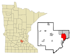 Carver County Minnesota Incorporated and Unincorporated areas Chaska Highlighted.svg