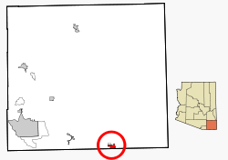 Cochise County Incorporated and Unincorporated areas Douglas highlighted.svg