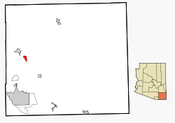 Cochise County Incorporated and Unincorporated areas St David highlighted.svg