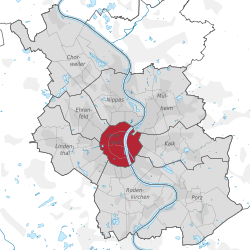 Abgrenzung Stadtbezirk Innenstadt in Köln