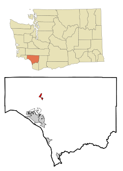 Cowlitz County Washington Incorporated and Unincorporated areas Castle Rock Highlighted.svg