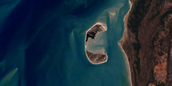 Landsat-Bild von Crab Island westlich der Kap-York-Halbinsel