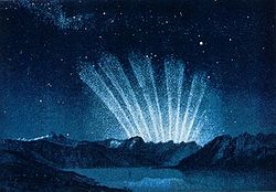 Die Schweife des Kometen Klinkenberg am 8. März 1744