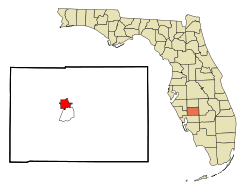 DeSoto County Florida Incorporated and Unincorporated areas Arcadia Highlighted.svg