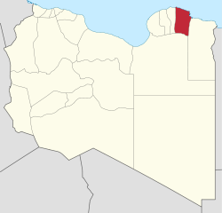 Die Lage von Darna (Munizip) in Libyen