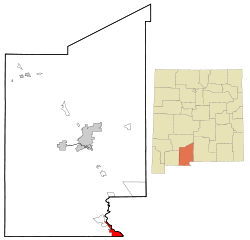 Dona Ana County New Mexico Incorporated and Unincorporated areas Sunland Park Highlighted.svg