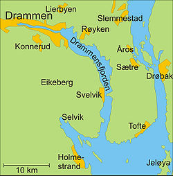 Karte von Drammensfjord