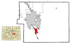 El Paso County Colorado Incorporated and Unincorporated areas Fountain Highlighted.svg